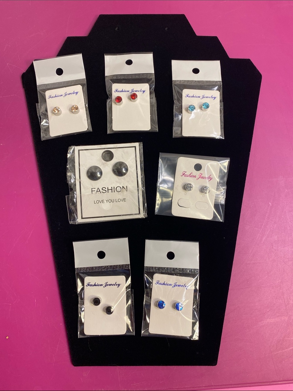 7-Pair Magnetic Stud Earring Set No Piercing Colorful Faux Studs NWT